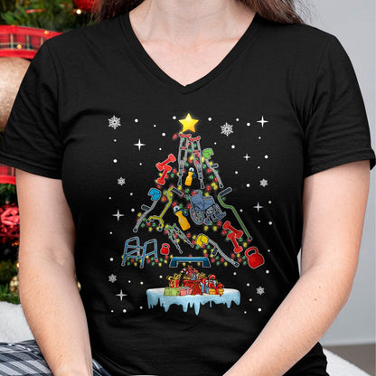 Christmas Shirts for Family, Funny christmas shirts, Christmas Unisex T-Shirt/Hoodie/Sweatshirt HLT00 - Physical Therapy Christmas PT Therapist Christmas Tree xmas T-Shirt