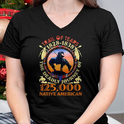 Native American T-Shirts, Vintage Native American Unisex T-Shirt/Hoodie/Sweatshirt HLT00 - Native American Trail Of Tears The Deadly Journey 125000 T-Shirt (1)