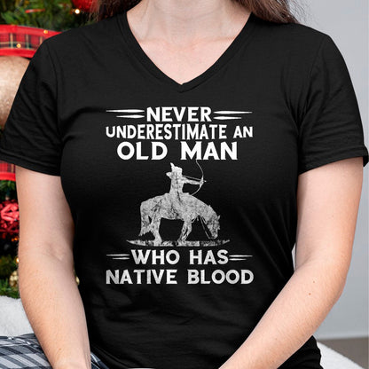 Native American T-Shirts, Vintage Native American Unisex T-Shirt/Hoodie/Sweatshirt HLT00 - Never Underestimate An Old Man Native American Warrior T-Shirt