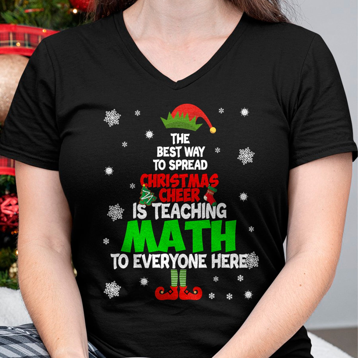 Christmas Shirts for Family, Funny christmas shirts, Christmas Unisex T-Shirt/Hoodie/Sweatshirt HLT00 - The Best Way to Spread Christmas Cheer Is Teaching Math T-Shirt