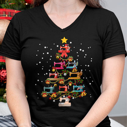 Christmas Shirts for Family, Funny christmas shirts, Christmas Unisex T-Shirt/Hoodie/Sweatshirt HLT00 - Funny Sewing Machine Christmas Tree Christmas Ornament Women T-Shirt