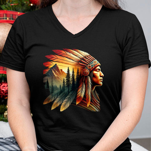 Native American T-Shirts, Vintage Native American Unisex T-Shirt/Hoodie/Sweatshirt HLT00 - Retro Native American Indian Headdress Vintage Men Graphic T-Shirt (1)
