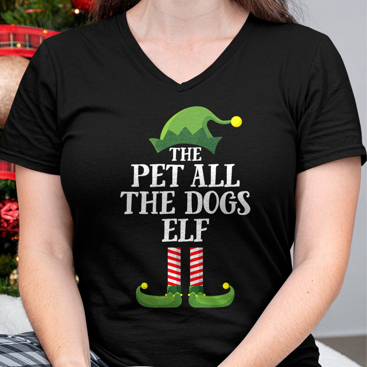 Christmas Shirts for Family, Funny christmas shirts, Christmas Unisex T-Shirt/Hoodie/Sweatshirt HLT00 - Pet All The Dogs Elf Matching Family Group Christmas Pajama T-Shirt