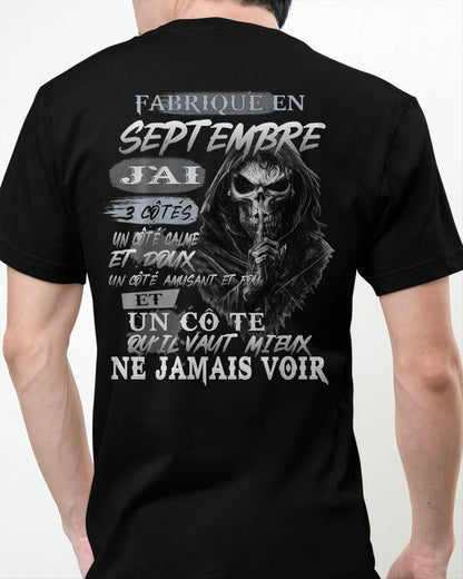 Fabriqué en Septembre – J’ai 3 Côtés | T-Shirt Homme Caractère Fort - male fr09 / CCDI09 (SKU26T-01174-09)