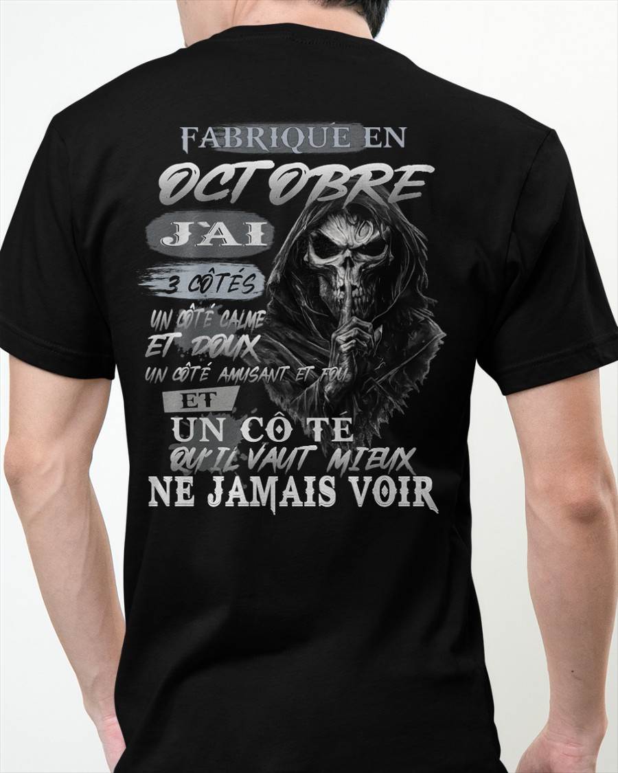 Fabriqué en Octobre – J’ai 3 Côtés | T-Shirt Homme Caractère Fort - male fr10 / CCDI10 (SKU26T-01174-10)