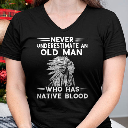 Native American T-Shirts, Vintage Native American Unisex T-Shirt/Hoodie/Sweatshirt HLT00 - Mens Native American Never Underestimate An Old Man Indian Chief T-Shirt
