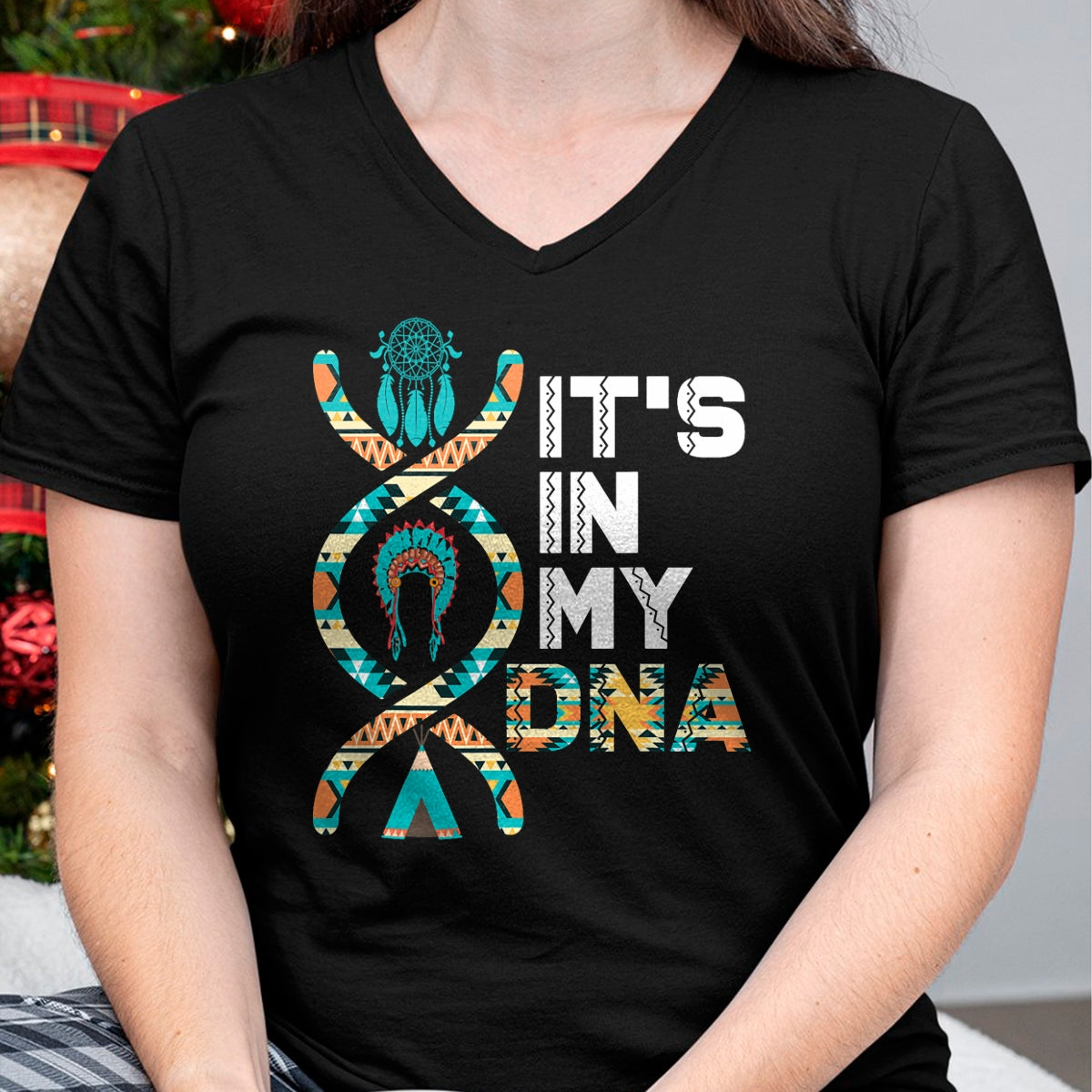 Native American T-Shirts, Vintage Native American Unisex T-Shirt/Hoodie/Sweatshirt HLT00 - It's In My DNA Indigenous People's Day Native American Mens T-Shirt (1)