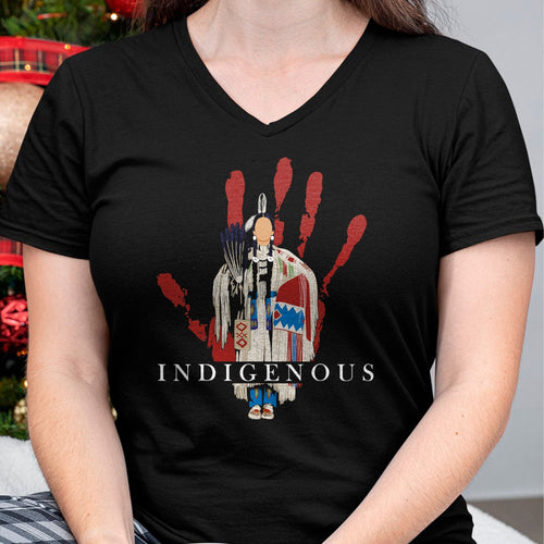 Native American T-Shirts, Vintage Native American Unisex T-Shirt/Hoodie/Sweatshirt HLT00 - Native American Indigenous Red Hand Indian Blood Themed T-Shirt (3)