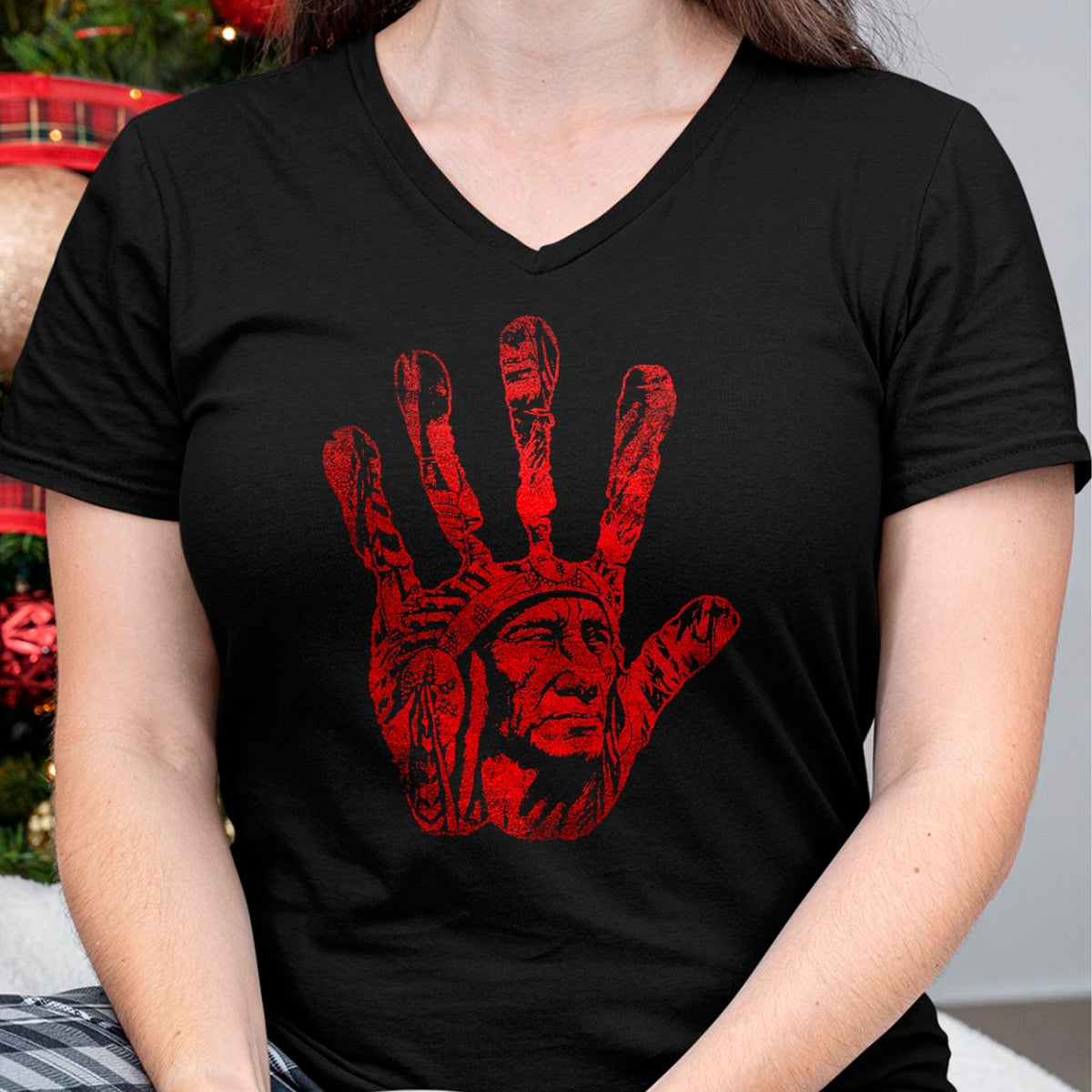 Native American T-Shirts, Vintage Native American Unisex T-Shirt/Hoodie/Sweatshirt HLT00 - Native American Indigenous Red Hand Indian Blood Themed T-Shirt (8)