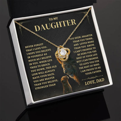 TO MY DAUGHTER FROM DAD - Premium Love Knot Necklace (SKUJ06-88)