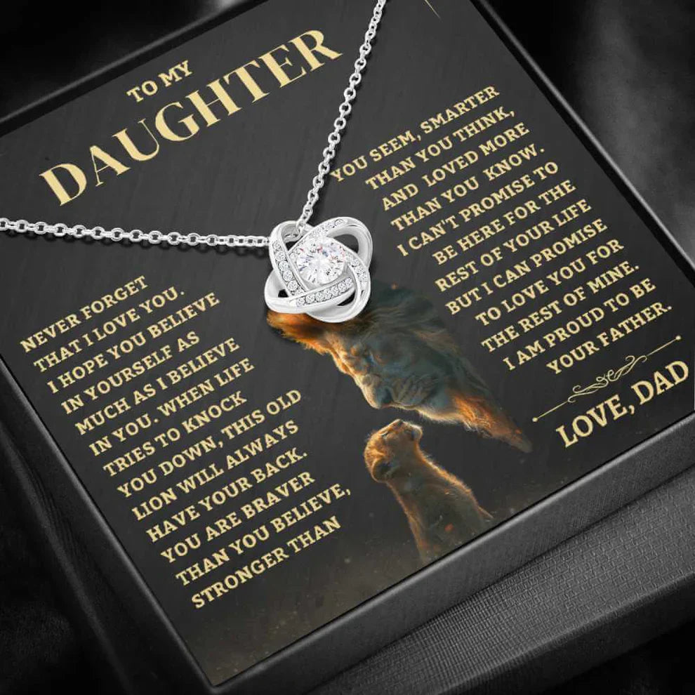 TO MY DAUGHTER FROM DAD - Premium Love Knot Necklace (SKUJ06-88)
