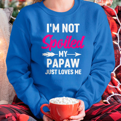 Best Wife Shirt, Wife and Husband Unisex T-Shirt/Hoodie/Sweatshirt HLT00 - I'm Not Spoiled My Papaw Just Loves Me Kids Girls Toddler T-Shirt