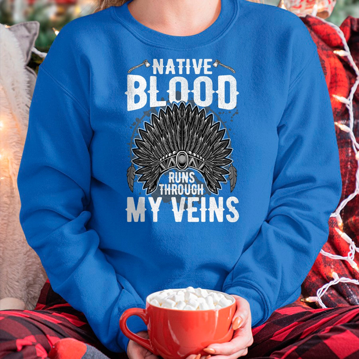 Native American T-Shirts, Vintage Native American Unisex T-Shirt/Hoodie/Sweatshirt HLT00 - Native American Blood Pride T-Shirt
