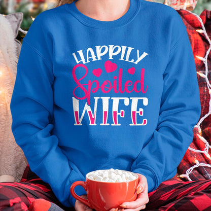Best Wife Shirt, Wife and Husband Unisex T-Shirt/Hoodie/Sweatshirt HLT00 - Gift for wife T shirt, spoiled wife   Funny Wife Happily Spoiled Wife Premium T-Shirt