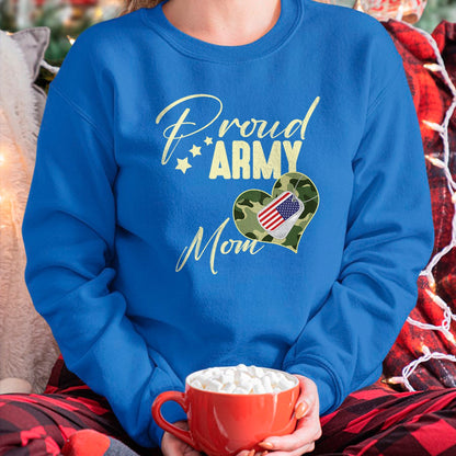 Gift for Dad Shirt, Funny Dad Unisex T-Shirt/Hoodie/Sweatshirt HLT00 – Proud Army MOM Camouflage Dog Tag USA American Flag V-Neck T-Shirt