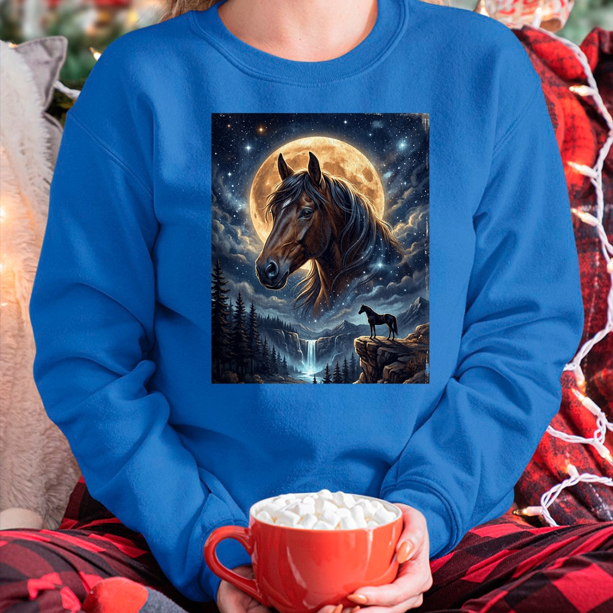Best Horse Lover Shirt , Funny Horse UnisexT-Shirt/Hoodie/Sweatshirt HLT00 -Mystical Retro Majestic Horse Spirit Animal Full Moon Nature T-Shirt