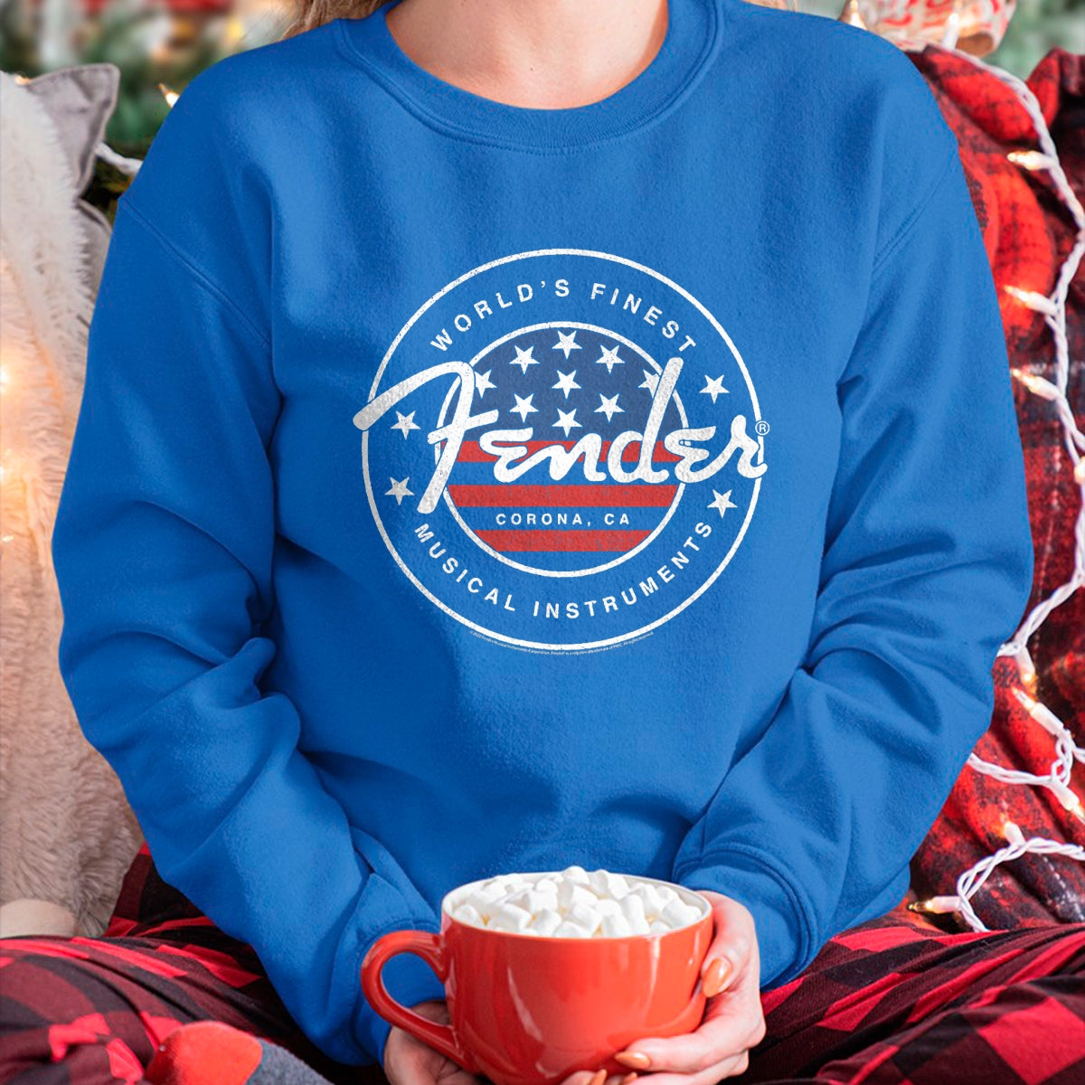 Guitar Lover Shirt, Funny Guitar UnisexT-Shirt/Hoodie/Sweatshirt HLT00 - Fender American Flag Circle Stamp Logo T-Shirt