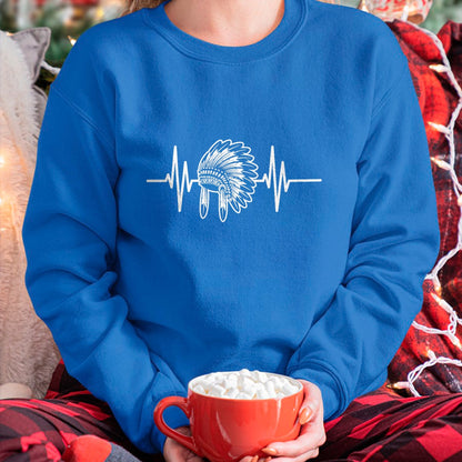 Native American T-Shirts, Vintage Native American Unisex T-Shirt/Hoodie/Sweatshirt HLT00 - Native Indian Headdress Heartbeat Indigenous Native American T-Shirt