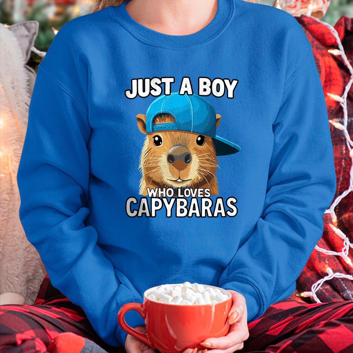 Cute Capybara Shirt, Funny Capybara Unisex T-Shirt/Hoodie/Sweatshirt HLT00 - Just A Boy Who Loves Capybaras T-Shirt