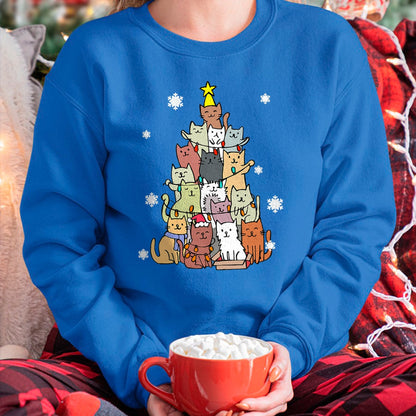 Christmas Shirts for Family, Funny christmas shirts, Christmas Unisex T-Shirt/Hoodie/Sweatshirt HLT00 - Ugly Christmas Sweater Cat Tree - Funny Xmas Cat Gift T-Shirt