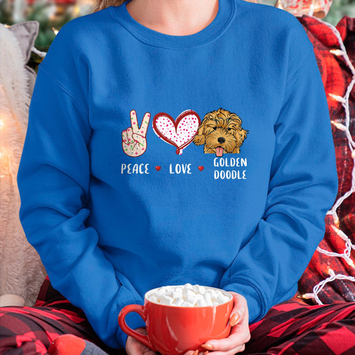 Dog Love Shirt, Dog Lover Gift T-Shirt/Hoodie/Sweatshirt HLT00 - peace love Goldendoodle gift for men women kids doodle dog T-Shirt