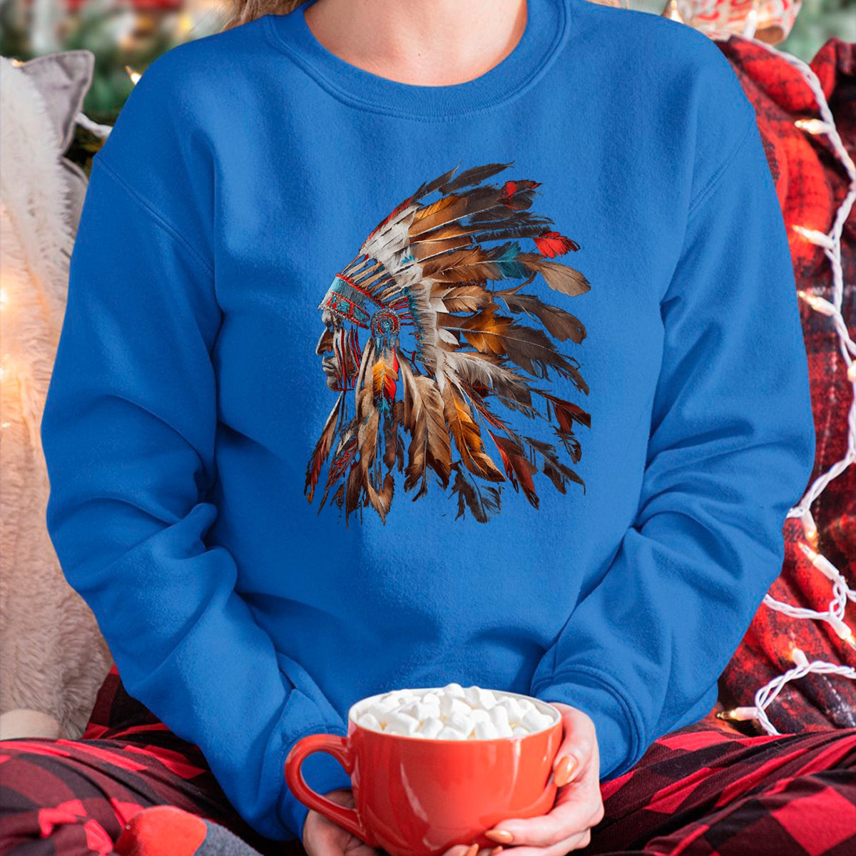 Native American T-Shirts, Vintage Native American Unisex T-Shirt/Hoodie/Sweatshirt HLT00 - Native American Indian Headdress Graphic Tees Men Women