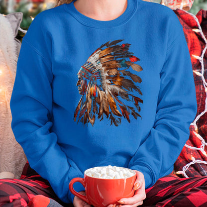 Native American T-Shirts, Vintage Native American Unisex T-Shirt/Hoodie/Sweatshirt HLT00 - Native American Indian Headdress Graphic Tees Men Women