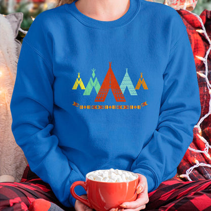 Native American T-Shirts, Vintage Native American Unisex T-Shirt/Hoodie/Sweatshirt HLT00 - Vintage Native American Teepee T-Shirt, Indian