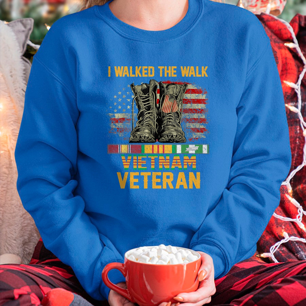 Proud Veteran Shirt, Funny Veteran UnisexT-Shirt/Hoodie/Sweatshirt HLT00 - I Walked The Walk Vietnam Veteran Flag American US Vet T-Shirt