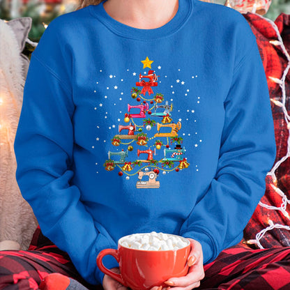 Christmas Shirts for Family, Funny christmas shirts, Christmas Unisex T-Shirt/Hoodie/Sweatshirt HLT00 - Funny Sewing Machine Christmas Tree Christmas Ornament Women T-Shirt
