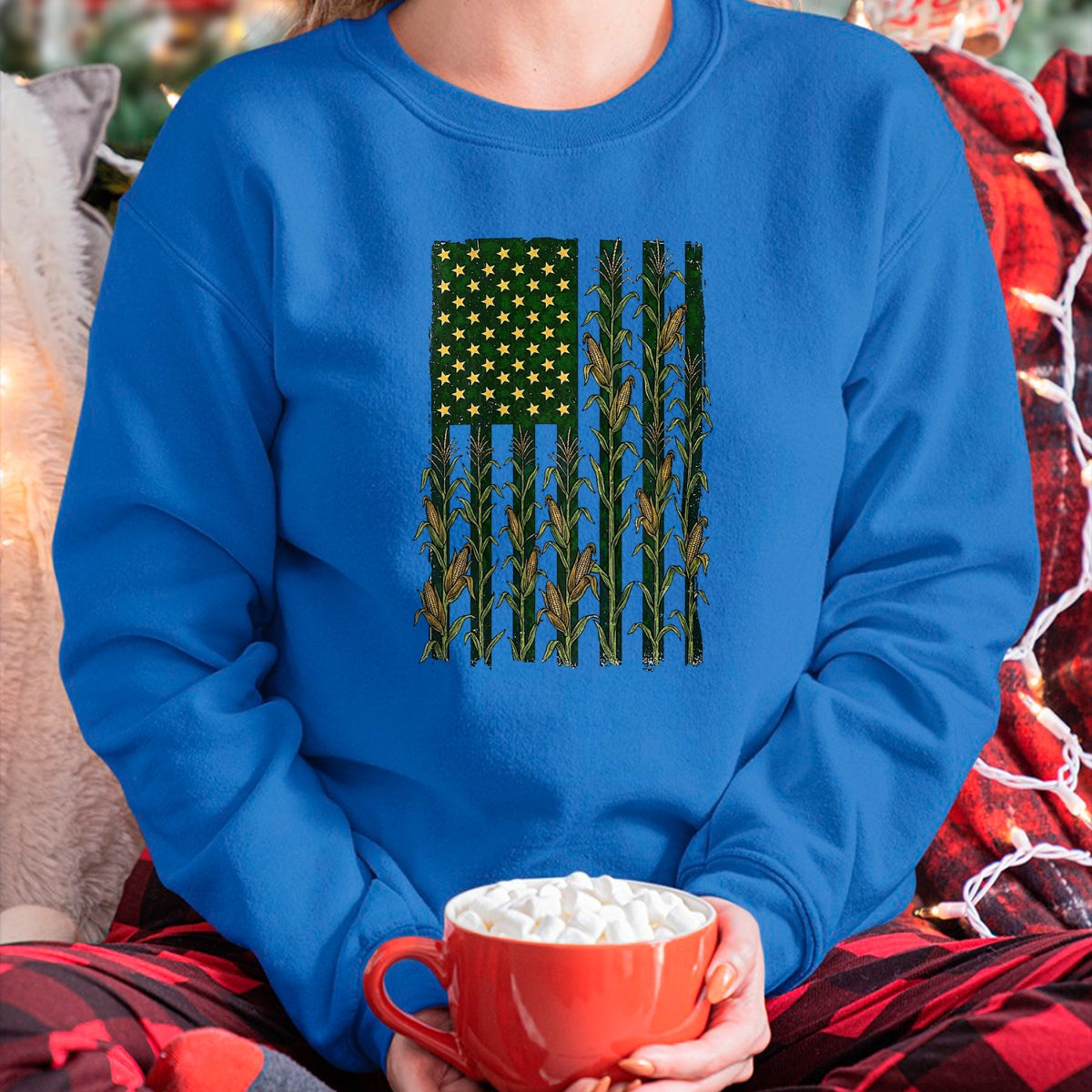 Best Farmer Life Shirt, Funny Farmer UnisexT-Shirt/Hoodie/Sweatshirt HLT00 - Retro Vintage Corn US America Flag Funny Farmer Farm Flag T-Shirt