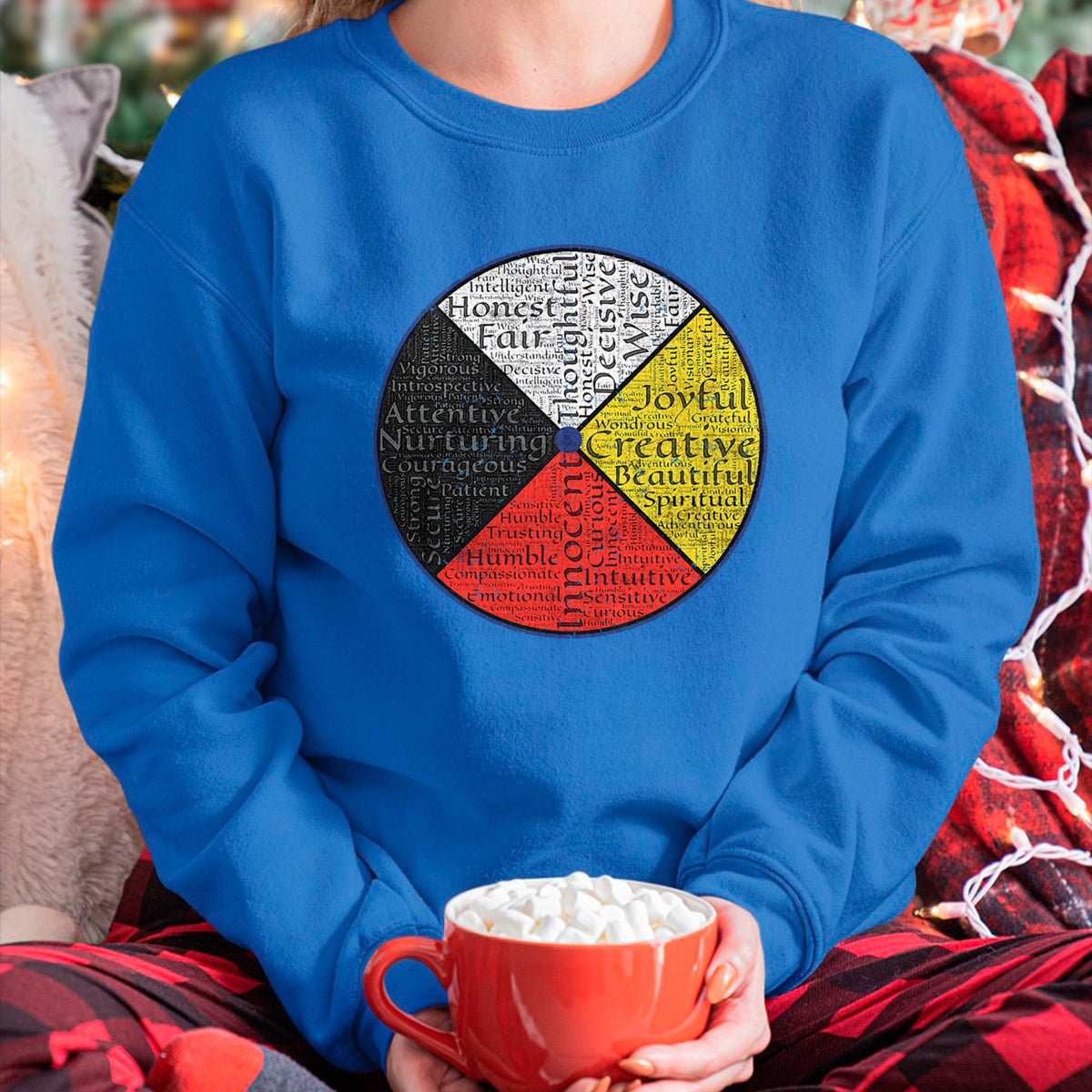 Native American T-Shirts, Vintage Native American Unisex T-Shirt/Hoodie/Sweatshirt HLT00 - Native American Words Of The Medicine Wheel 1