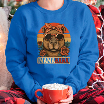Cute Capybara Shirt, Funny Capybara Unisex T-Shirt/Hoodie/Sweatshirt HLT00 - Mamabara Capybara Mother T-Shirt (1)