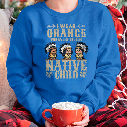Native American T-Shirts, Vintage Native American Unisex T-Shirt/Hoodie/Sweatshirt HLT00 - I Wear Orange For Every American Native Child Indian Pride (5)