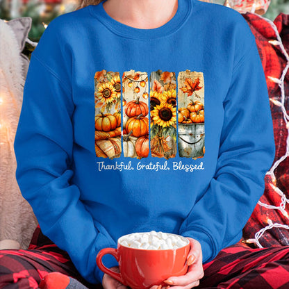 Best Thanksgiving Family Shirt , Funny Thanksgiving UnisexT-Shirt/Hoodie/Sweatshirt HLT00 - Grateful Thankful Blessed Happy Thanksgiving Pumpkin Womens T-Shirt