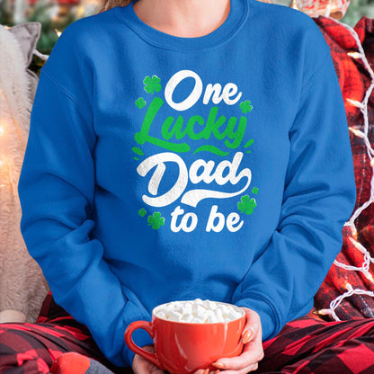 Gift for Dad Shirt, Funny Dad Unisex T-Shirt/Hoodie/Sweatshirt HLT00 – One Lucky Dad To Be St Patrick Day Gender Reveal Party T-Shirt