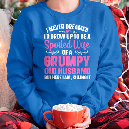Best Wife Shirt, Wife and Husband Unisex T-Shirt/Hoodie/Sweatshirt HLT00 - Gift for wife T shirt, spoiled wife   Funny Spoiled Wife Art For Women Girls Grumpy Old Husband T-Sh (1)