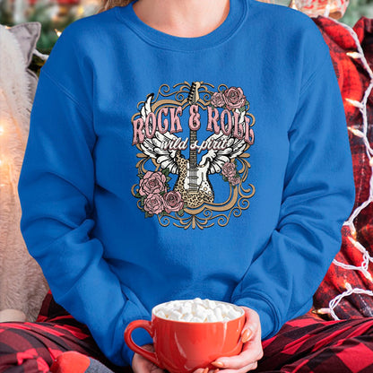 Guitar Lover Shirt, Funny Guitar UnisexT-Shirt/Hoodie/Sweatshirt HLT00 - Vintage Rock n Roll Wild Spirit Lets Rock Guitar Floral T-Shirt