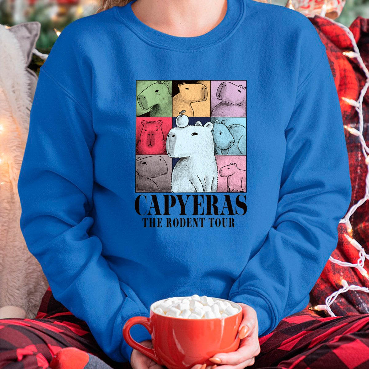 Cute Capybara Shirt, Funny Capybara Unisex T-Shirt/Hoodie/Sweatshirt HLT00 - Capyeras Funny Cute Capybara Color Concert Tour Cute Animals T-Shirt