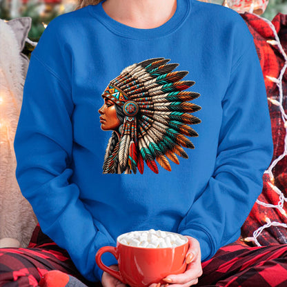 Native American T-Shirts, Vintage Native American Unisex T-Shirt/Hoodie/Sweatshirt HLT00 - Native American Woman Indian Warrior for Women