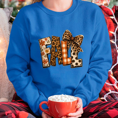 Best Thanksgiving Family Shirt , Funny Thanksgiving UnisexT-Shirt/Hoodie/Sweatshirt HLT00 - Fall Coquette Bow Leopard Pumpkin Leaves Thanksgiving Autumn T-Shirt