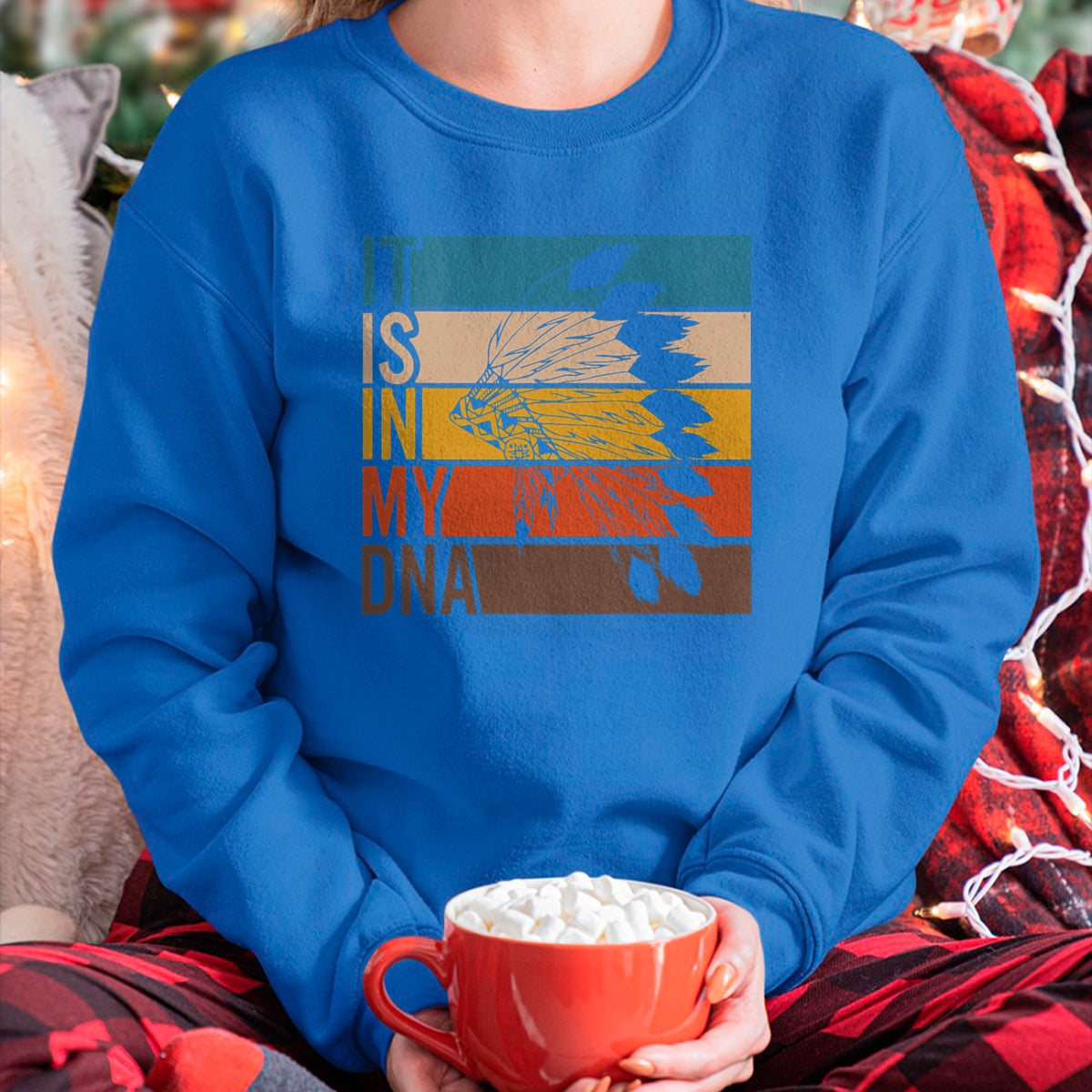 Native American T-Shirts, Vintage Native American Unisex T-Shirt/Hoodie/Sweatshirt HLT00 - It's In My DNA Retro Vintage Heritage Native American Indian T-Shirt (1)