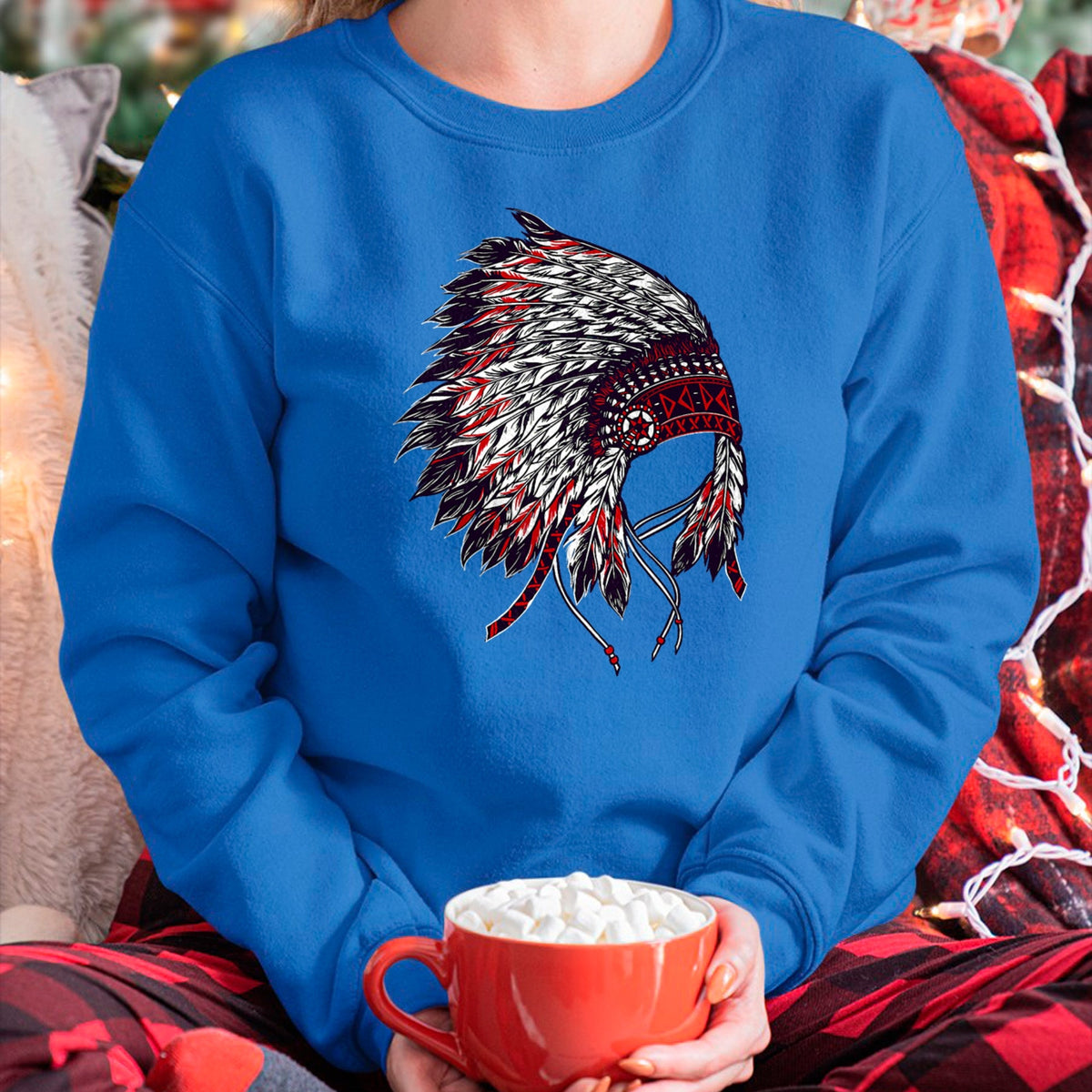 Native American T-Shirts, Vintage Native American Unisex T-Shirt/Hoodie/Sweatshirt HLT00 - Indian Headdress - Native American Roots Indigenous
