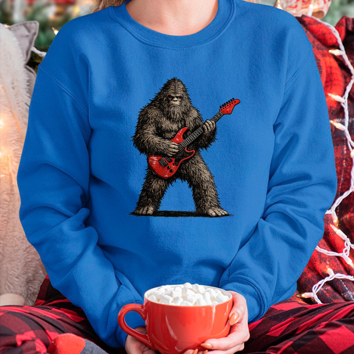 Guitar Lover Shirt, Funny Guitar UnisexT-Shirt/Hoodie/Sweatshirt HLT00 - Funny Bigfoot Playing Guitar Rock and Roll Gifts Men Women T-Shirt