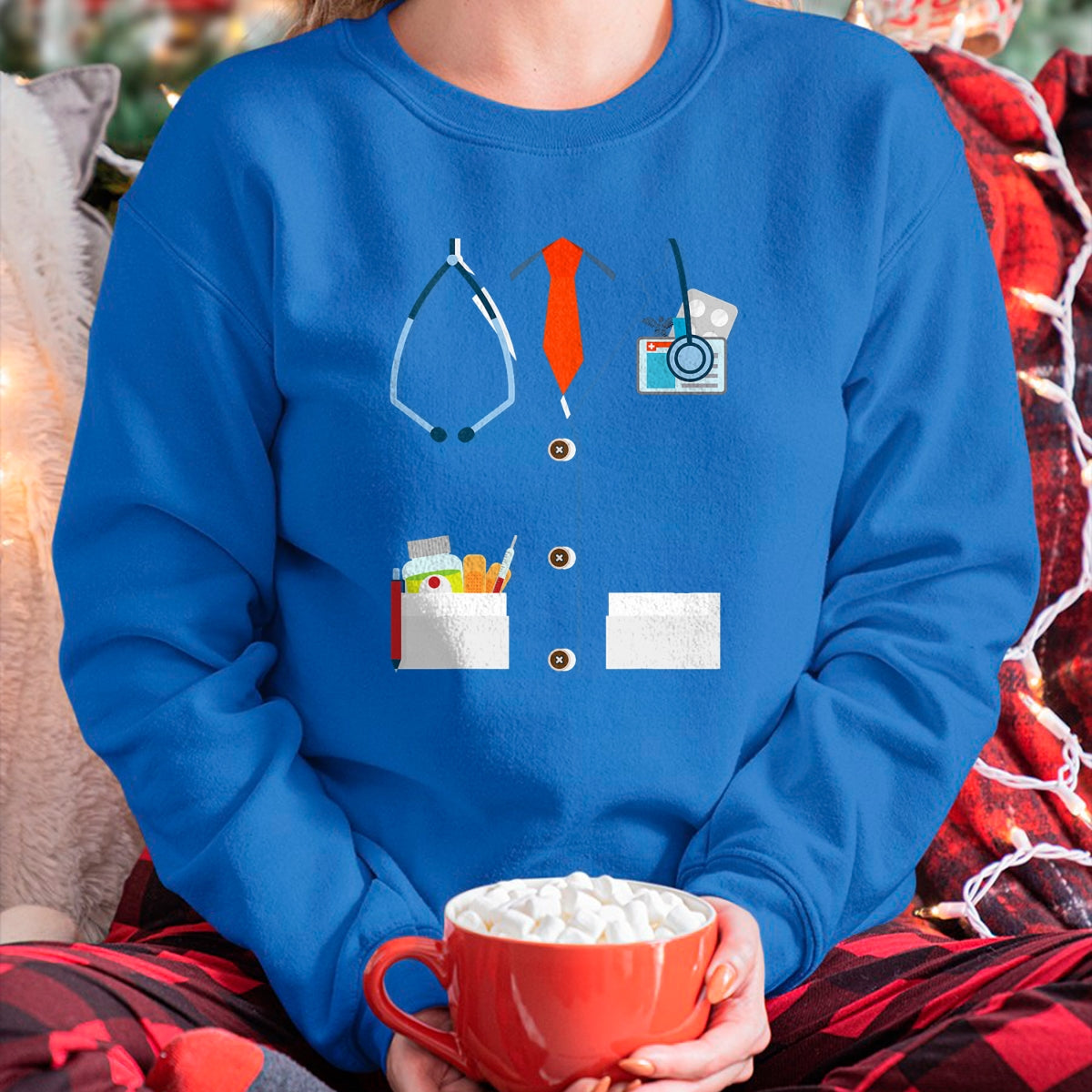 Best Doctor Shirt, Funny Doctor UnisexT-Shirt/Hoodie/Sweatshirt HLT00 - Doctor White Lab Coat Funny Halloween Costume for Men Women T-Shirt