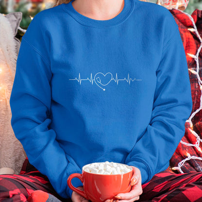 Funny Nurse Shirt, Nurse Unisex T-Shirt/Hoodie/Sweatshirt HLT00 - Medical Nursing Heart Stethoscope Heartbeat Medical Nurse T-Shirt