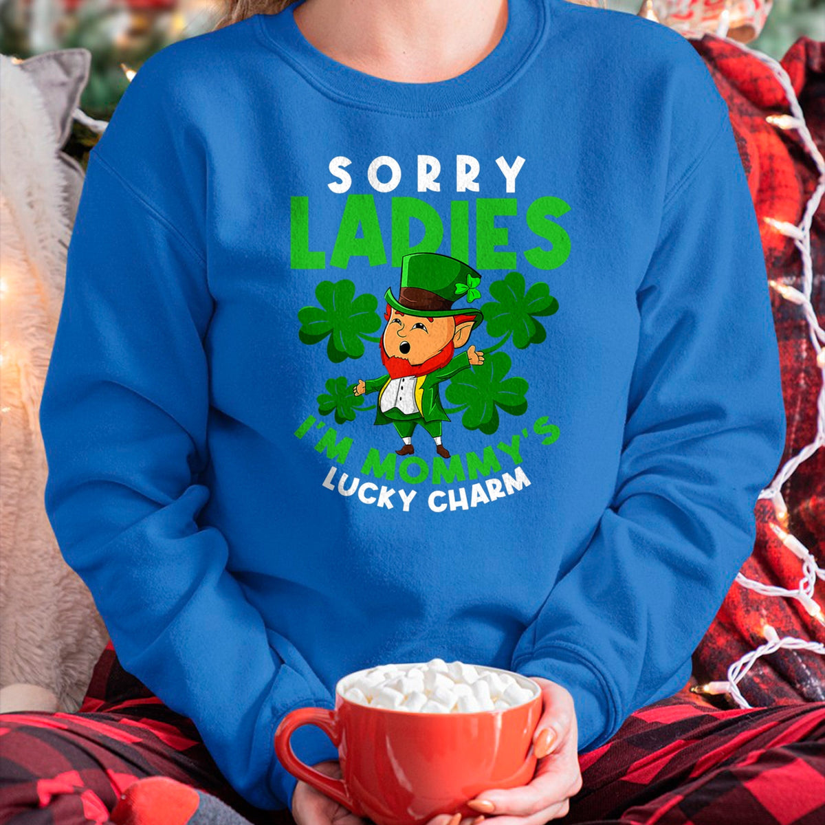 Gift for Mom Shirt, Funny Mom Unisex T-Shirt/Hoodie/Sweatshirt HLT00 - Mommys Lucky Charm Mom St Patricks Day Leprechaun Toddler T-Shirt