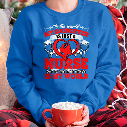 Funny Nurse Shirt, Nurse Unisex T-Shirt/Hoodie/Sweatshirt HLT00 - My Daughter Is A Nurse, Proud To Be A Nurse's Mom Long Sleeve T-Shirt