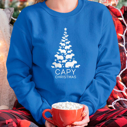 Cute Capybara Shirt, Funny Capybara Unisex T-Shirt/Hoodie/Sweatshirt HLT00 - Cute Capybara Christmas Tree Shirt, Funny Capy Holidays T-Shirt