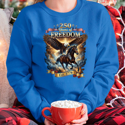 Best Horse Lover Shirt , Funny Horse UnisexT-Shirt/Hoodie/Sweatshirt HLT00 - Patriotic Eagle Horse 250th of Freedom USA 1776 Anniversary T-Shirt